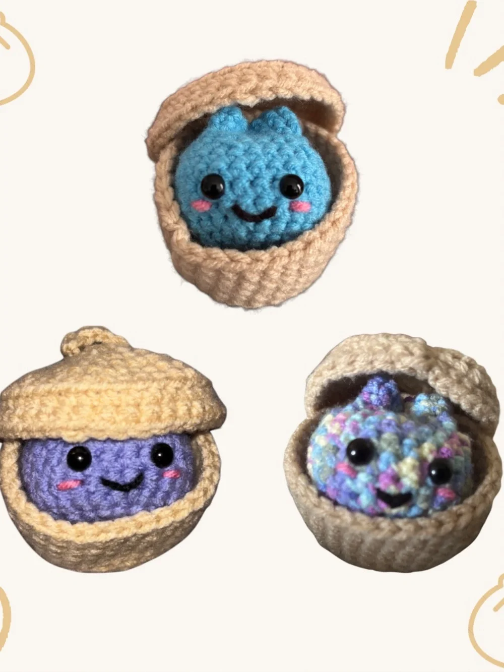 Handmade Crochet squishy dumpling any color